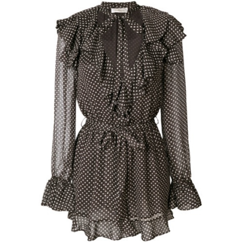 Zimmermann Black and White Polka Dot Romper